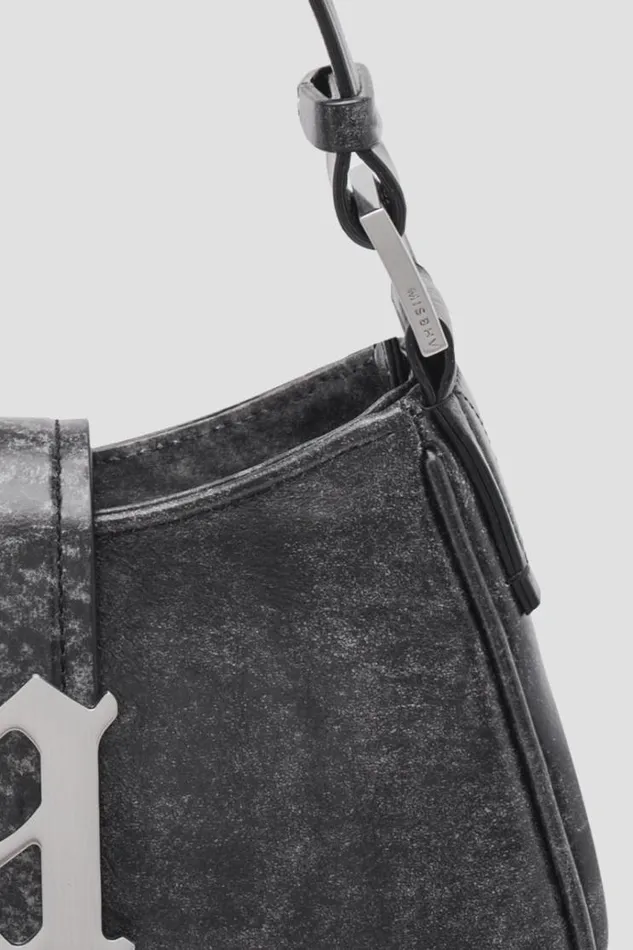Bags Women MISBHV Leather Shoulder Bag Medium Washed Black