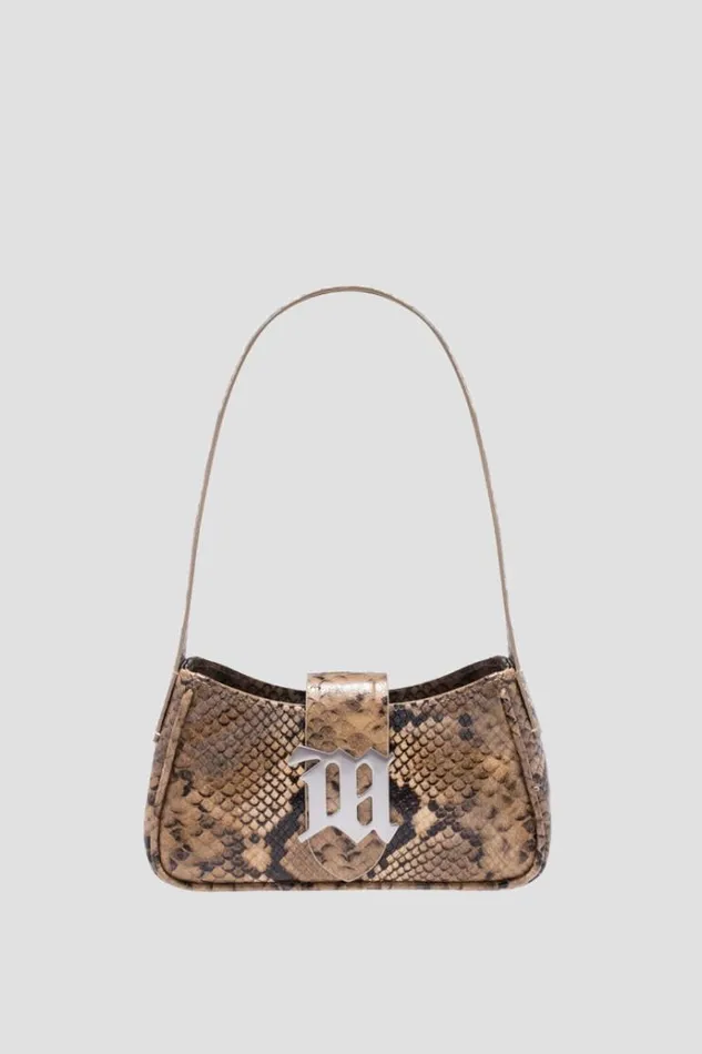 Bags Women MISBHV Leather Shoulder Bag Mini Snakeskin Snakeskin Beige