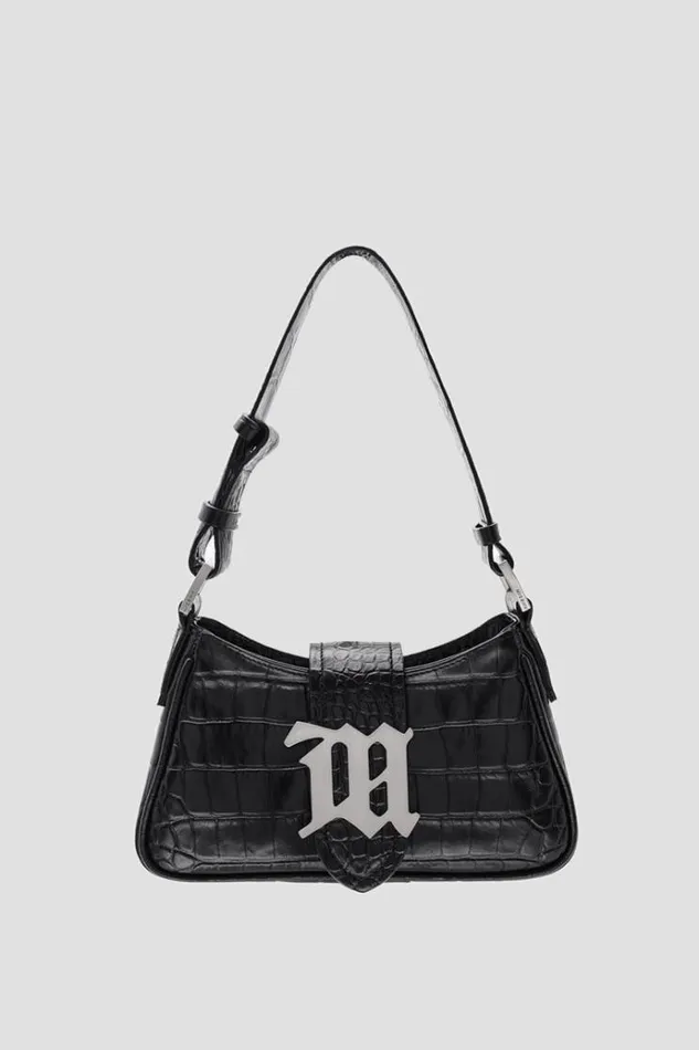 Bags Women MISBHV Leather Shoulder Bag Small Croco Croco Black