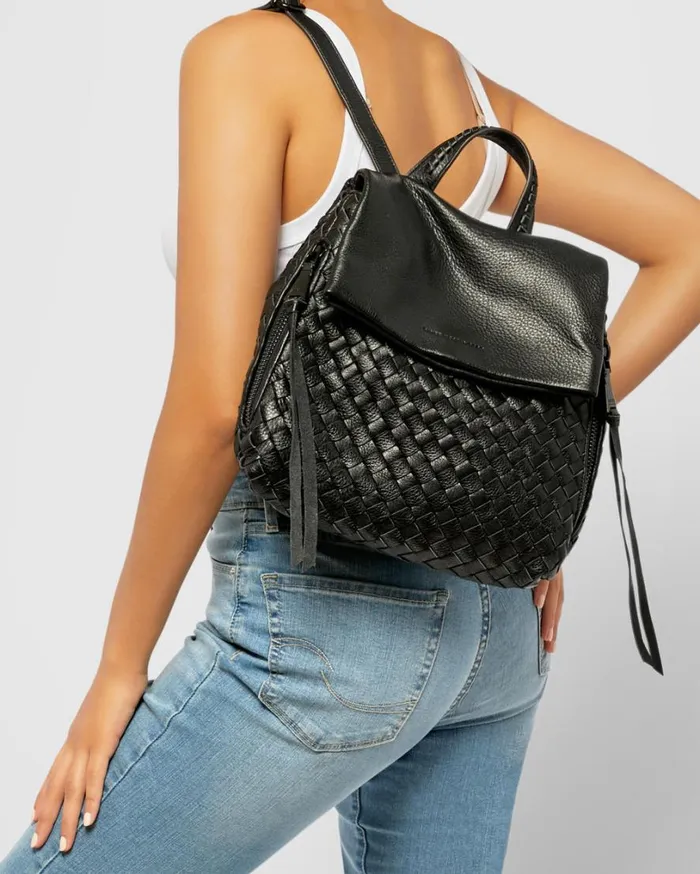 Bali Backpack Black Woven Women Aimee Kestenberg Backpacks