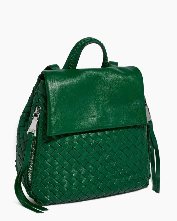 Bali Backpack Kelly Green Woven Women Aimee Kestenberg Backpacks