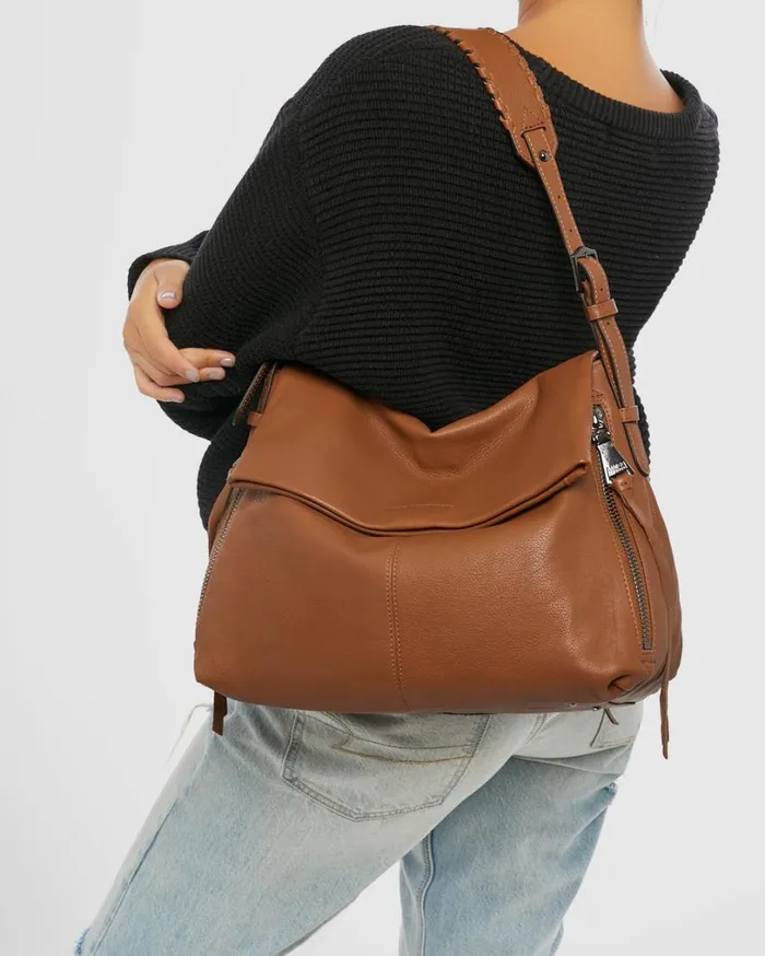 Bali Hobo Chestnut Brown With Gunmetal Women Aimee Kestenberg Shoulder Bags