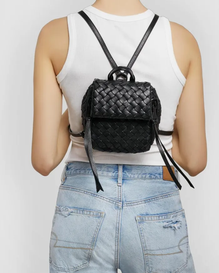 Bali Mini Backpack Black Woven Women Aimee Kestenberg Backpacks