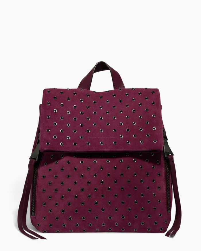 Bali Novelty Backpack In Luxury Suede Berry With Eyelets Women Aimee Kestenberg Backpacks Bali Novelty Backpack In Luxury Suede Berry With Eyelets Women Aimee Kestenberg Backpacks