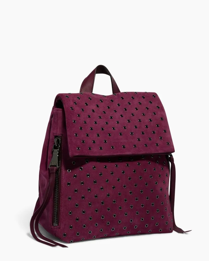 Bali Novelty Backpack In Luxury Suede Berry With Eyelets Women Aimee Kestenberg Backpacks