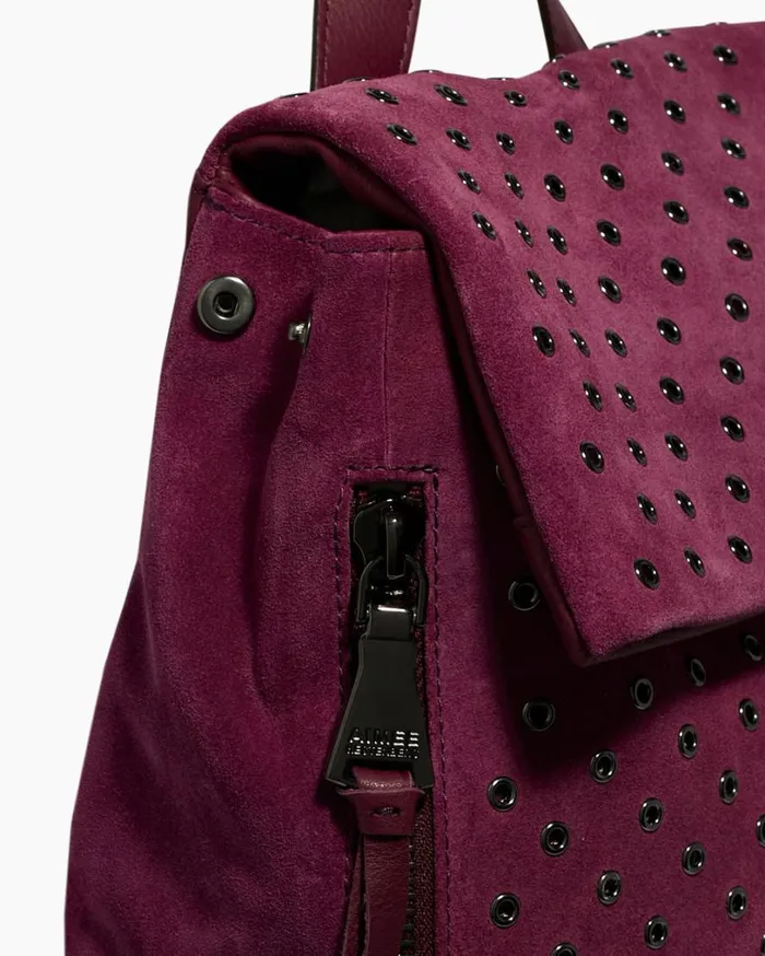 Bali Novelty Backpack In Luxury Suede Berry With Eyelets Women Aimee Kestenberg Backpacks