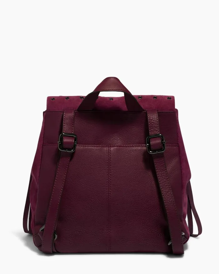 Bali Novelty Backpack In Luxury Suede Berry With Eyelets Women Aimee Kestenberg Backpacks