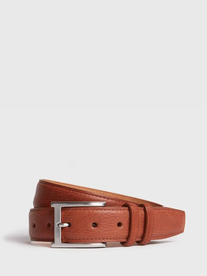 Belts Mens Paul Stuart Textured Bison Belt Black