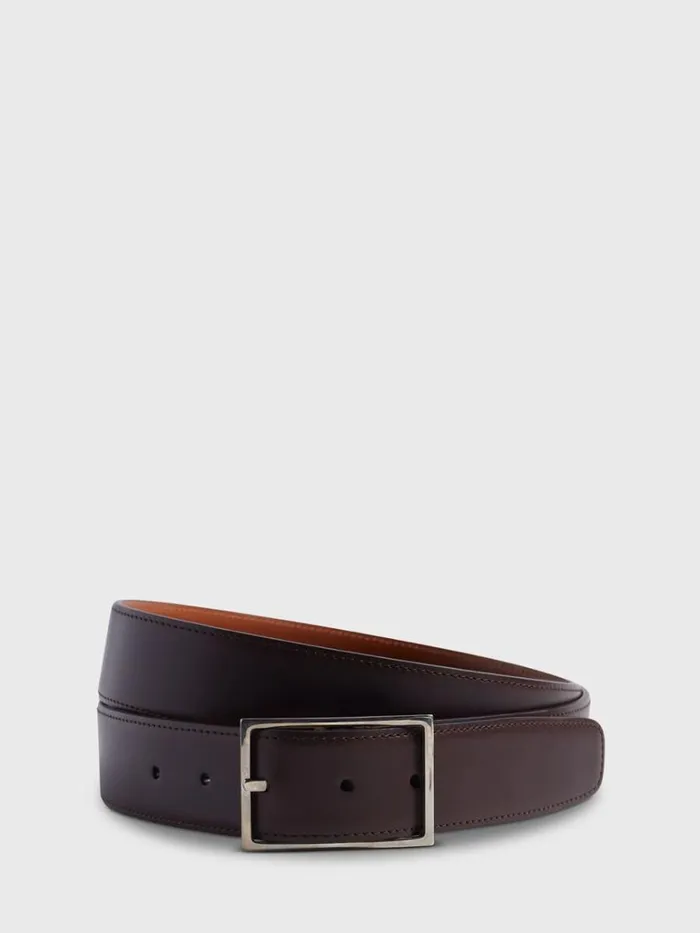 Belts Mens Paul Stuart Vitello Cordo Reversible Belt Blackbordo