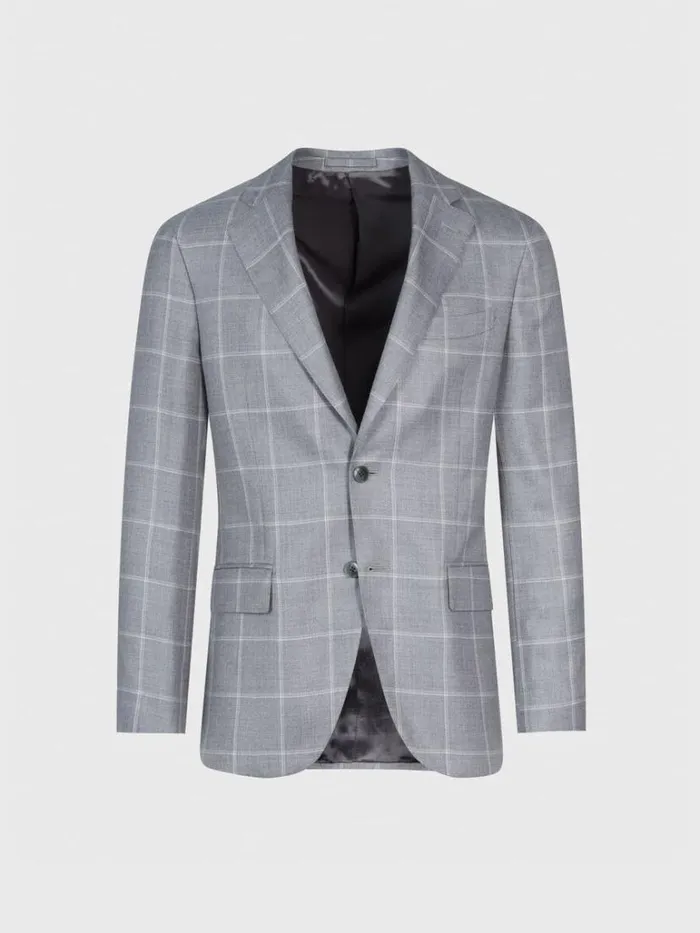 Blazers and Jackets Mens Paul Stuart Cashmere and Silk Windowpane Sport Jacket Light Grey Blazers and Jackets Mens Paul Stuart Cashmere and Silk Windowpane Sport Jacket Light Grey