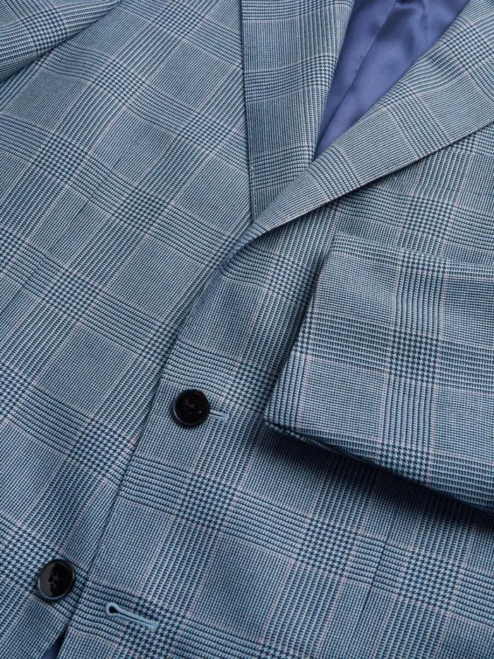 Blazers and Jackets Mens Paul Stuart Cashmere Glen Plaid Sport Jacket Blue
