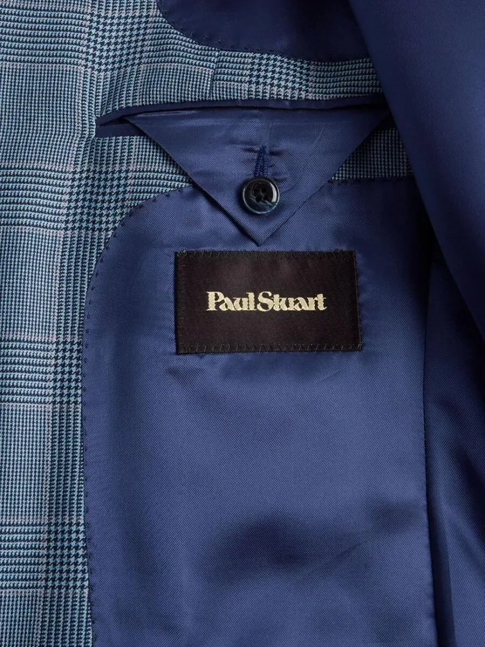 Blazers and Jackets Mens Paul Stuart Cashmere Glen Plaid Sport Jacket Blue