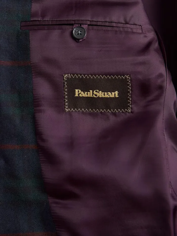 Blazers and Jackets Mens Paul Stuart Cashmere Plaid Dinner Jacket Bottle Green