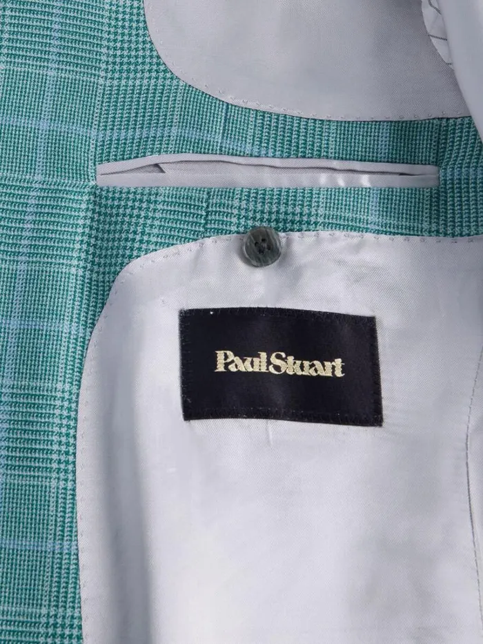 Blazers and Jackets Mens Paul Stuart Cashmere Plaid Jacket Blue