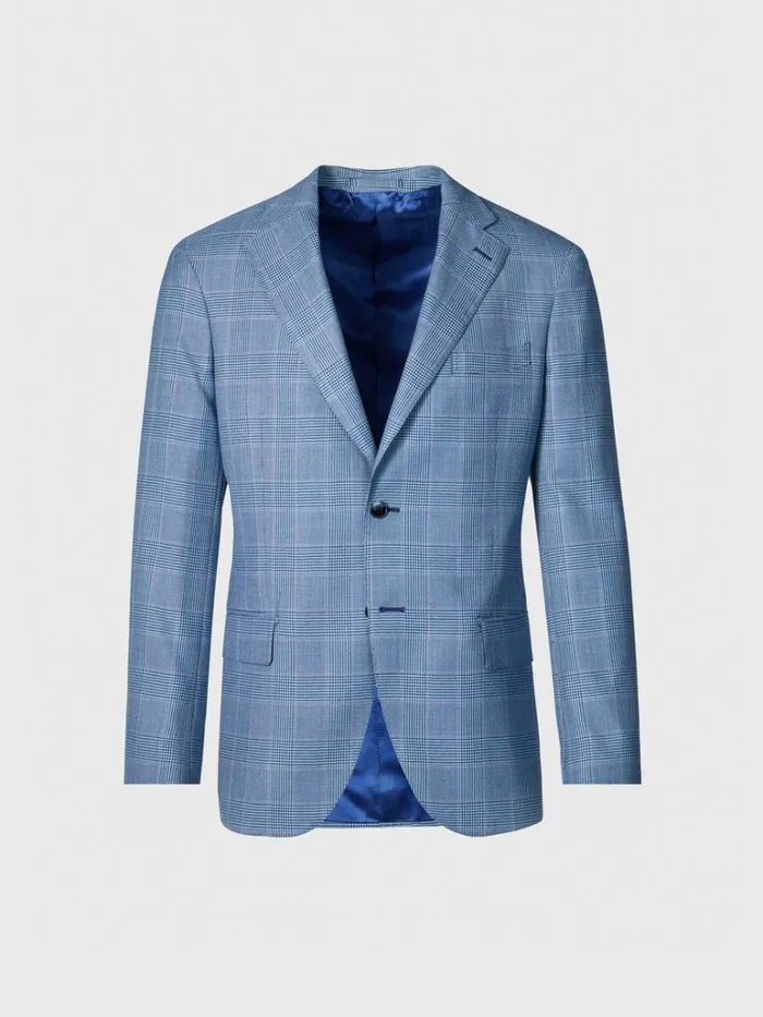 Blazers and Jackets Mens Paul Stuart Cashmere Plaid Sport Jacket Blue