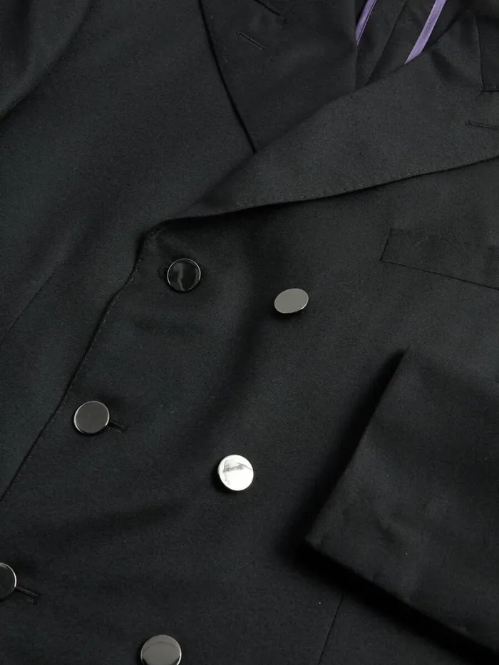 Blazers and Jackets Mens Paul Stuart Double Breasted Super 120s Wool Blazer Black