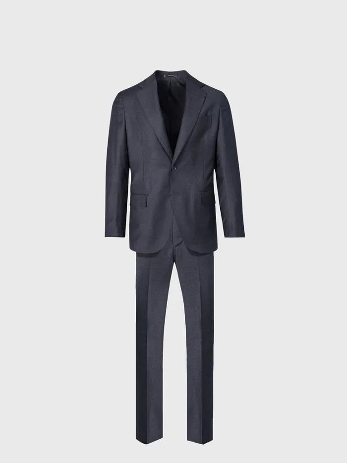 Blazers and Jackets Mens Paul Stuart Flannel Finish Mini Check Suit Grey
