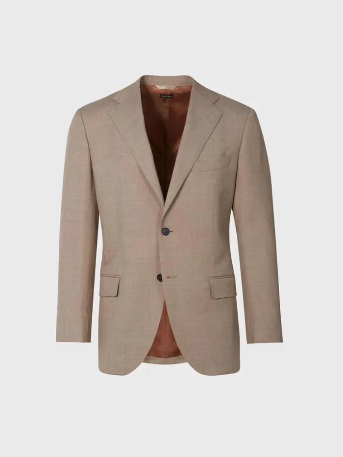 Blazers and Jackets Mens Paul Stuart Mlange Tan All Year Wool Suit Tan