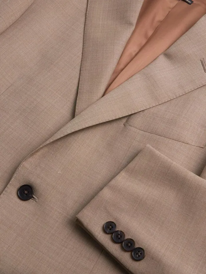 Blazers and Jackets Mens Paul Stuart Mlange Tan All Year Wool Suit Tan