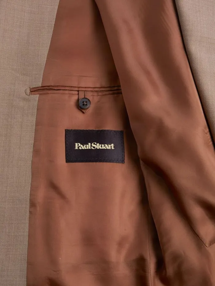 Blazers and Jackets Mens Paul Stuart Mlange Tan All Year Wool Suit Tan