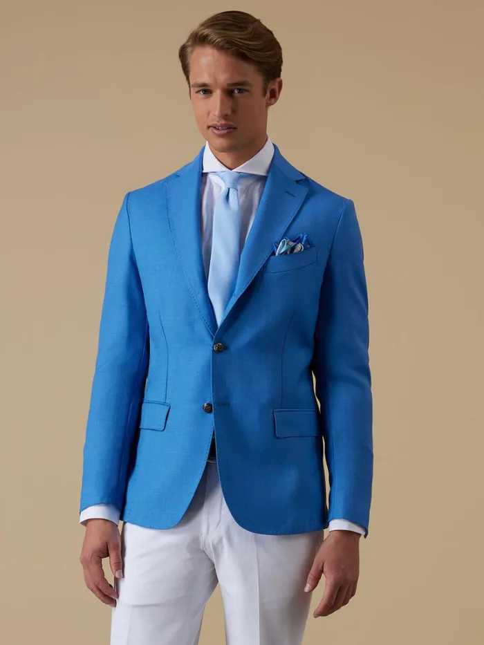 Blazers and Jackets Mens Paul Stuart Mohair and Silk Jacket Sky Blue