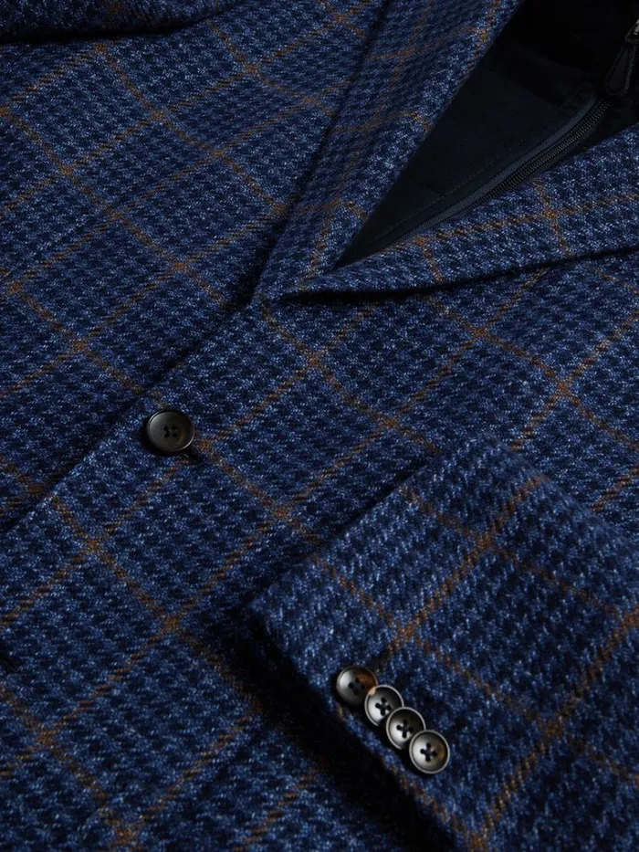 Blazers and Jackets Mens Paul Stuart Plaid Jacket With Removable Vest Blue