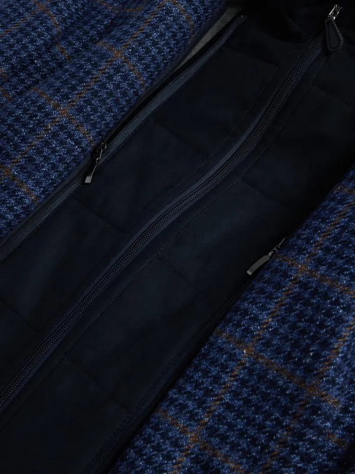 Blazers and Jackets Mens Paul Stuart Plaid Jacket With Removable Vest Blue