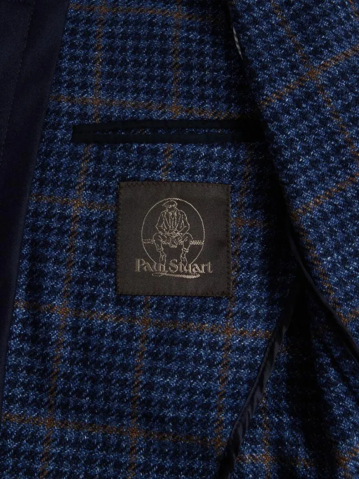 Blazers and Jackets Mens Paul Stuart Plaid Jacket With Removable Vest Blue