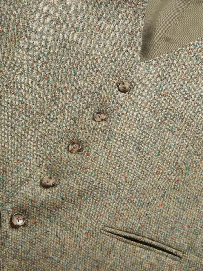 Blazers and Jackets Mens Paul Stuart Shetland Wool Tweed Tailored Vest Moss