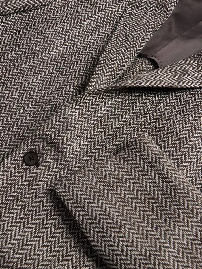 Blazers and Jackets Mens Paul Stuart Silk and Linen Herringbone Sport Jacket Brown