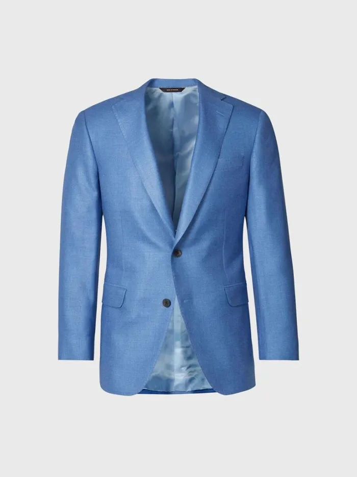 Blazers and Jackets Mens Paul Stuart Silk and Wool Basketweave Paul Jacket Mid Blue Blazers and Jackets Mens Paul Stuart Silk and Wool Basketweave Paul Jacket Mid Blue