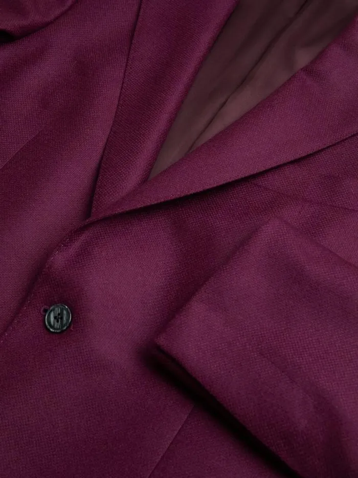 Blazers and Jackets Mens Paul Stuart Solid Wool and Cashmere Jacket Plum