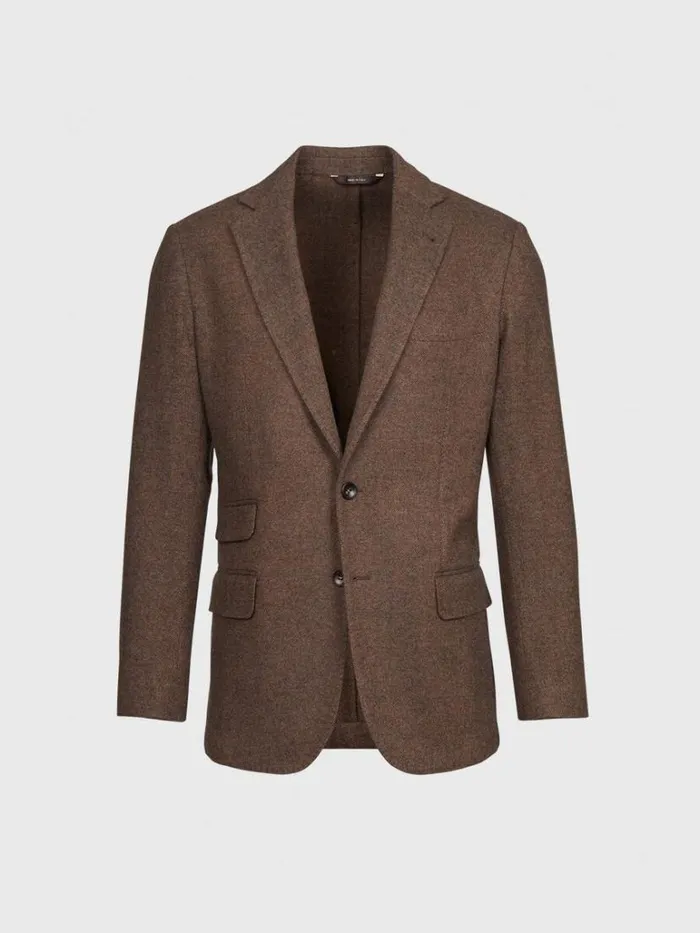 Blazers and Jackets Mens Paul Stuart Solid Wool Soft Constructed Jacket Mink