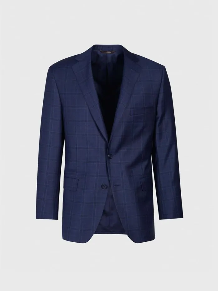 Blazers and Jackets Mens Paul Stuart Super 120s Wool Deco Windowpane Jacket Navy Blazers and Jackets Mens Paul Stuart Super 120s Wool Deco Windowpane Jacket Navy