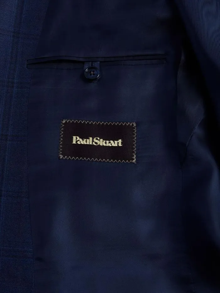 Blazers and Jackets Mens Paul Stuart Super 120s Wool Deco Windowpane Jacket Navy