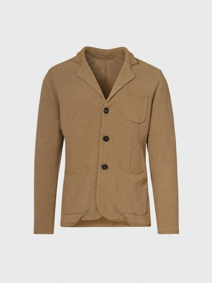 Blazers and Jackets Mens Paul Stuart Washed Boucl Knit Jacket Tobacco
