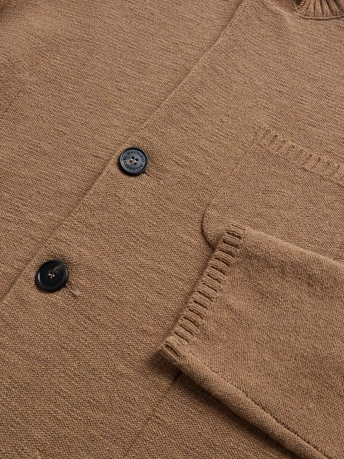 Blazers and Jackets Mens Paul Stuart Washed Boucl Knit Jacket Tobacco