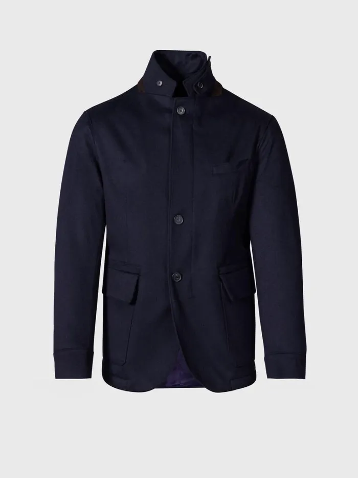 Blazers and Jackets Mens Paul Stuart Wool and Cashmere Hybrid Blazer Navy