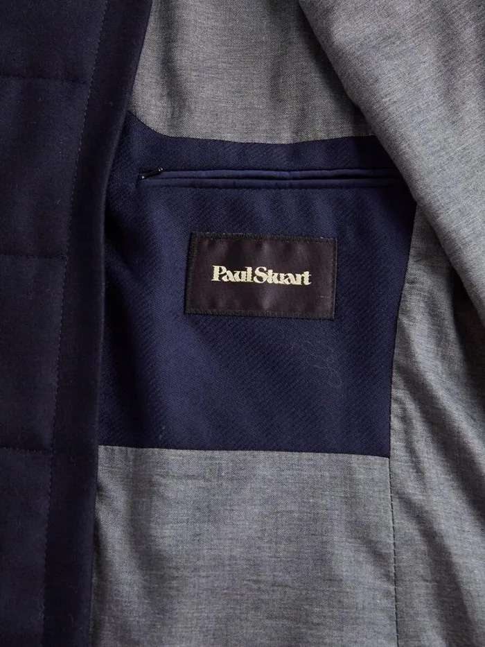Blazers and Jackets Mens Paul Stuart Wool Hybrid Jacket With Gilet Navy