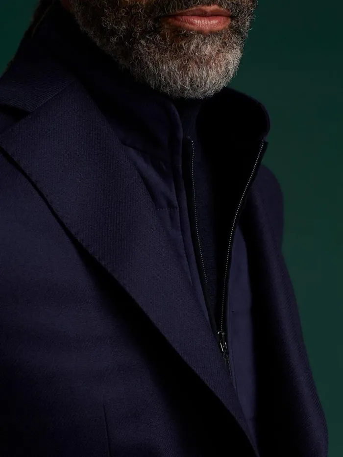 Blazers and Jackets Mens Paul Stuart Wool Hybrid Jacket With Gilet Navy