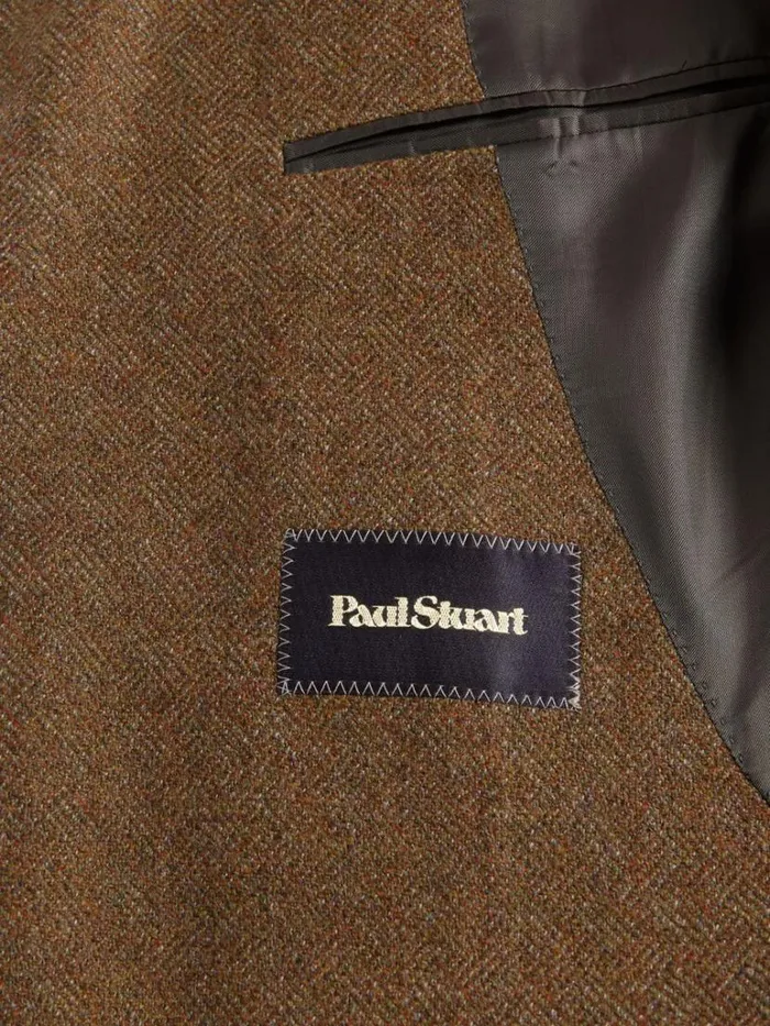 Blazers and Jackets Mens Paul Stuart Wool Mini Parquet Paul Jacket Gold