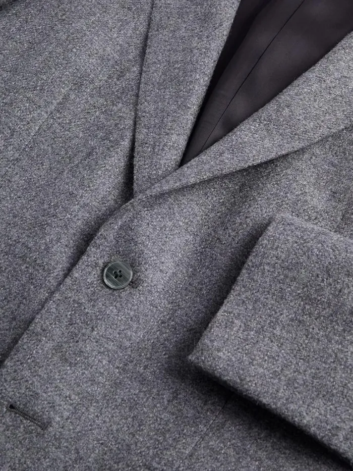 Blazers and Jackets Mens Paul Stuart Wool Solid Sport Jacket Light Grey