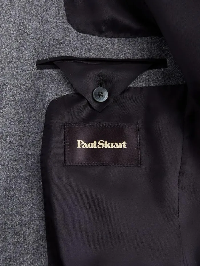 Blazers and Jackets Mens Paul Stuart Wool Solid Sport Jacket Light Grey