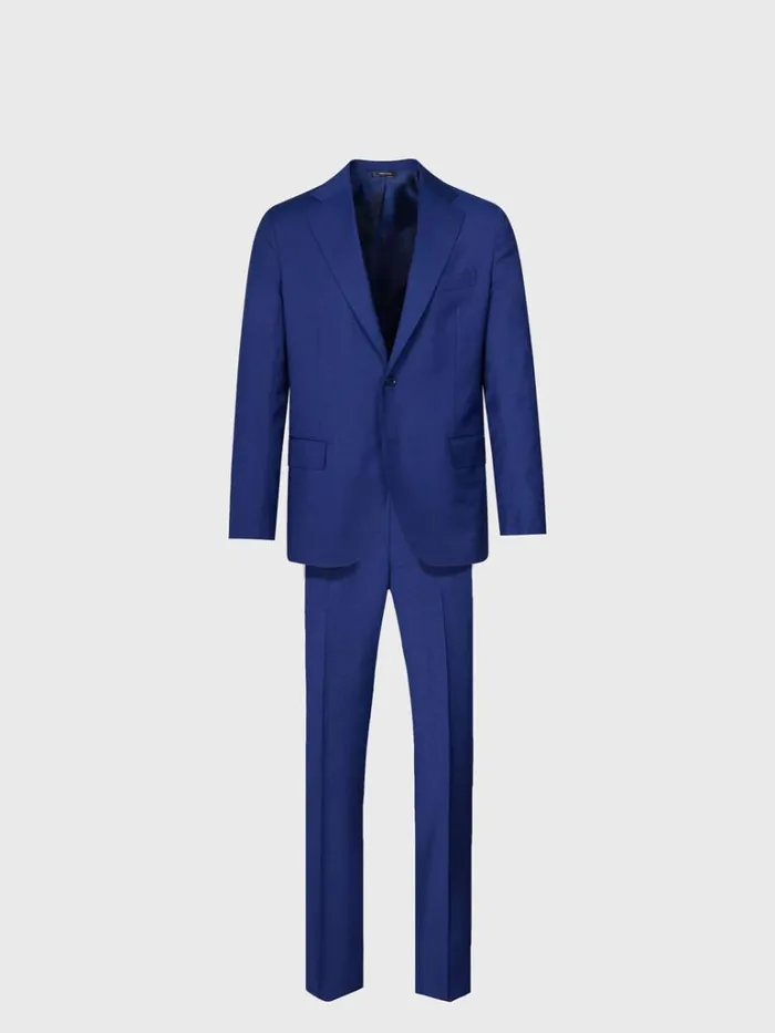 Blazers and Jackets Mens Paul Stuart Wool Tick Weave Suit Blue