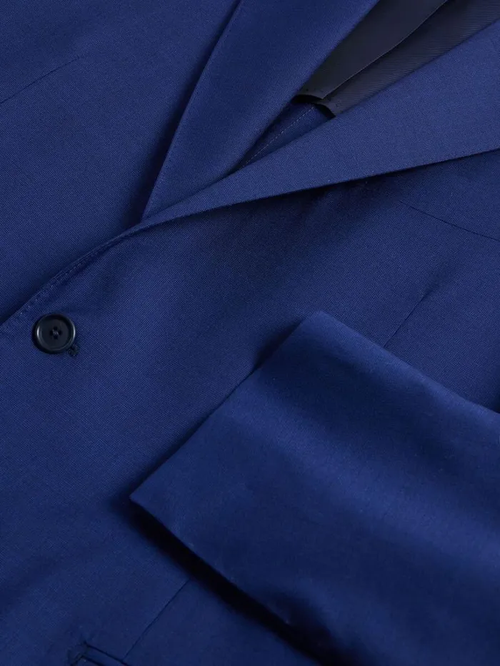 Blazers and Jackets Mens Paul Stuart Wool Tick Weave Suit Blue