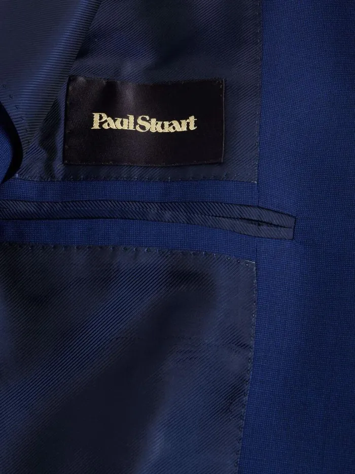 Blazers and Jackets Mens Paul Stuart Wool Tick Weave Suit Blue