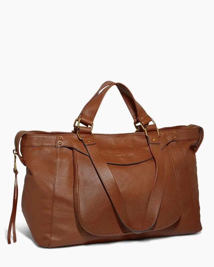 Bleecker XL Tote Chestnut With 14k Yellow Gold Women Aimee Kestenberg Tote Bags