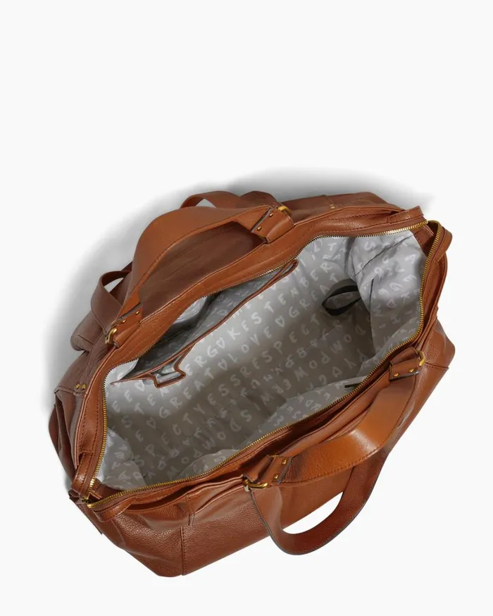 Bleecker XL Tote Chestnut With 14k Yellow Gold Women Aimee Kestenberg Tote Bags