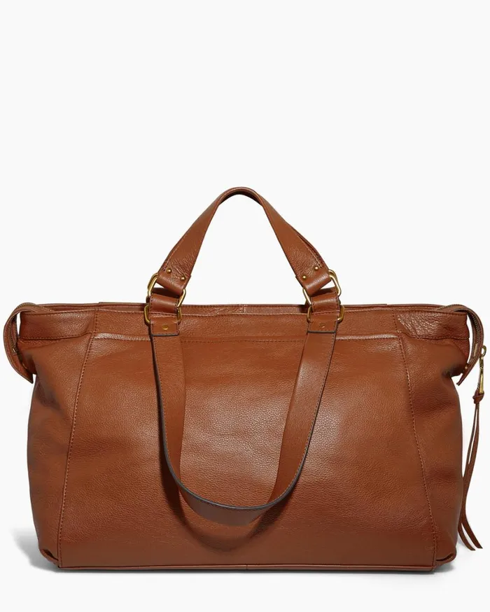 Bleecker XL Tote Chestnut With 14k Yellow Gold Women Aimee Kestenberg Tote Bags