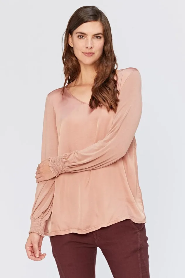 Bluma VNeck Top Palmetto Pink Clothing XCVI ShirtsBlouses